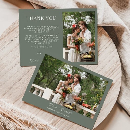 Sage Green Wedding Dankeschön Card Einladung