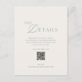 Sage Green Wedding Details Card with QR Code Einladung (Vorderseite)
