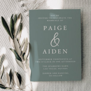 Sage Green Wedding: Eine moderne Einladung