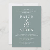 Sage Green Wedding: Eine moderne Einladung (Vorderseite)