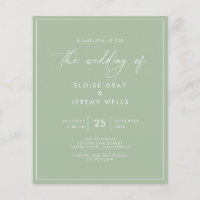 Sage Green Wedding Einladung