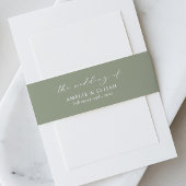 Sage Green Wedding Einladung Bauch Band Skript