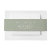 Sage Green Wedding Einladung Bauch Band Skript (Vorderseite Beispiel)