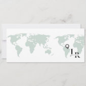 Sage Green Wedding Einladung Boarding Ticket (Rückseite)