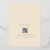 Sage Green Wedding Einladung mit QR Code (Rückseite)