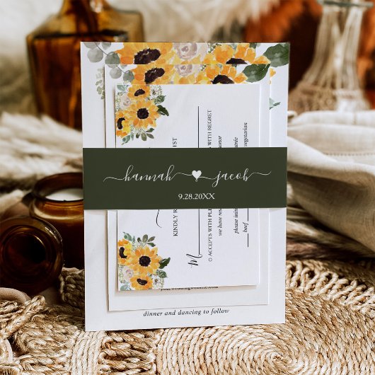 Sage Green Wedding Einladungsbanderole