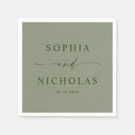 Sage Green Wedding | Elegant Minimalist Spring Serviette