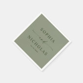 Sage Green Wedding | Elegant Minimalist Spring Serviette (Ecke)