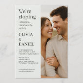 Sage Green Wedding Elopement Minimal Photo Einladung (Vorderseite)