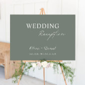 Sage Green Wedding Empfang Begrüßungszeichen Poster