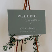 Sage Green Wedding Empfang Begrüßungszeichen Poster
