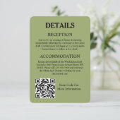 Sage Green Wedding Enclosure Card Set Begleitkarte (Stehend Vorderseite)