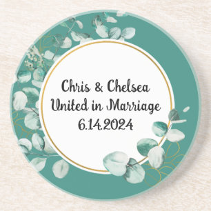 Sage Green Wedding / Event Sandstone Untersetzer