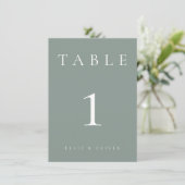 Sage Green Wedding/Event-Tischnummer (Stehend Vorderseite)