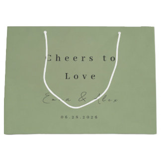 Sage Green Wedding Favor Tag Große Geschenktüte