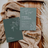Sage Green Wedding Floral Einladung