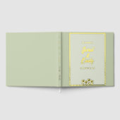 Sage Green Wedding Foil Gästebuch (Voll)