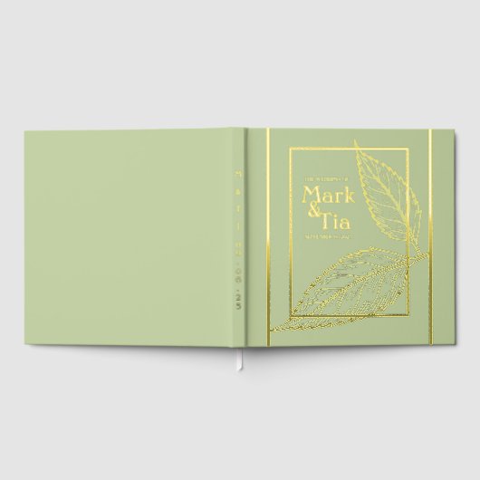 Sage Green Wedding Foil Gästebuch (Voll)