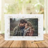 Sage Green Wedding Foto Personalisiert Gästebuch