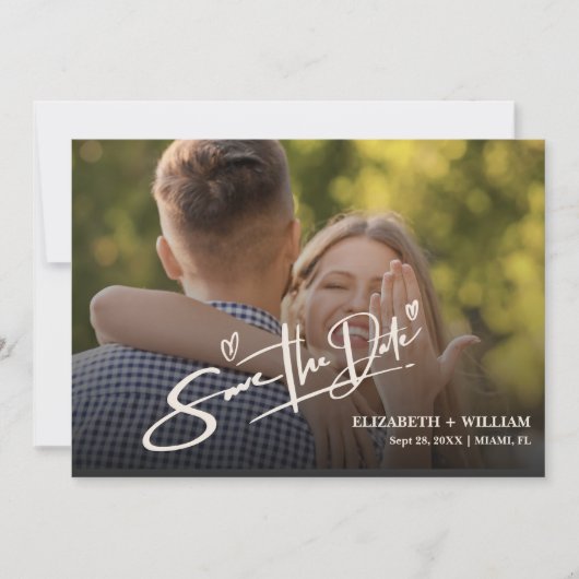 Sage Green Wedding Foto QR Code Elegant Save The Date (Vorderseite)