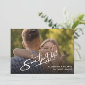 Sage Green Wedding Foto QR Code Elegant Save The Date (Stehend Vorderseite)