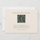 Sage Green Wedding Foto QR Code Elegant Save The Date (Rückseite)