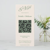 Sage Green Wedding Foto QR-Code Save the Date (Stehend Vorderseite)