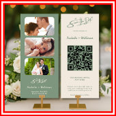 Sage Green Wedding Foto QR-Code Save the Date
