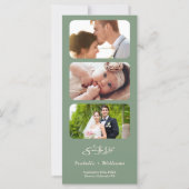Sage Green Wedding Foto QR-Code Save the Date (Rückseite)