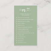 Sage Green Wedding Fotos erfassen den QR-Code der  Begleitkarte (Rückseite)