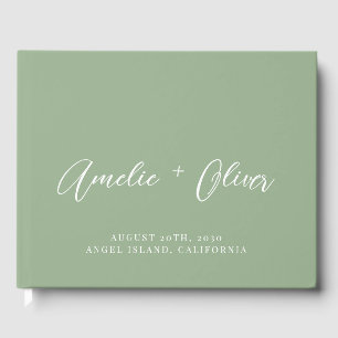 Sage Green Wedding Guest Book Gästebuch