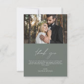 Sage Green Wedding Handgeschriebener Dank Ihnen 2  Dankeskarte (Rückseite)