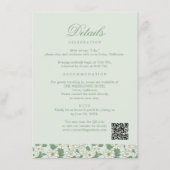 Sage Green Wedding Information Card Begleitkarte (Vorderseite)