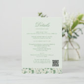 Sage Green Wedding Information Card Begleitkarte (Stehend Vorderseite)