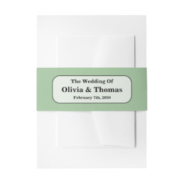 Sage Green Wedding Invitation Belly Band