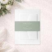 Sage Green Wedding Invitation Belly Band