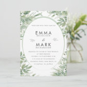 Sage Green Wedding Invitation | Elegant Botanical  Einladung (Stehend Vorderseite)