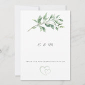 Sage Green Wedding Invitation | Elegant Botanical  Einladung (Rückseite)