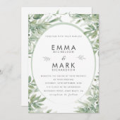 Sage Green Wedding Invitation | Elegant Botanical  Einladung (Vorne/Hinten)