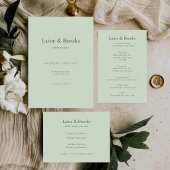 Sage Green Wedding Invitation | Minimal Typography Einladung