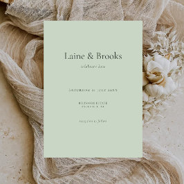 Sage Green Wedding Invitation | Minimal Typography Einladung