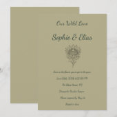 Sage Green Wedding Invitation Protea Botanical Einladung (Vorne/Hinten)
