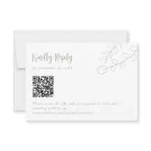Sage Green Wedding Kindly Antwort Boho QR Code