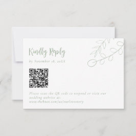 Sage Green Wedding Kindly Antwort Boho QR Code