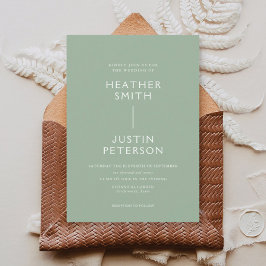 Sage Green Wedding Lässige Einladung