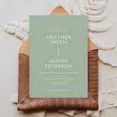 Sage Green Wedding Lässige Einladung