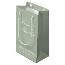 Sage Green Wedding Liebe & Dankeschön Script Einfa