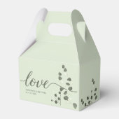 Sage green Wedding Liebe Script Eucalyptus Custom Geschenkschachtel (Rückseite)