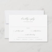 Sage Green Wedding Meal Wahl RSVP Karte (Vorderseite)