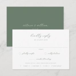 Sage Green Wedding Meal Wahl RSVP Karte